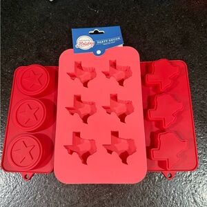 Red Texas Silicone Mold set of 3 Texas themed molds.